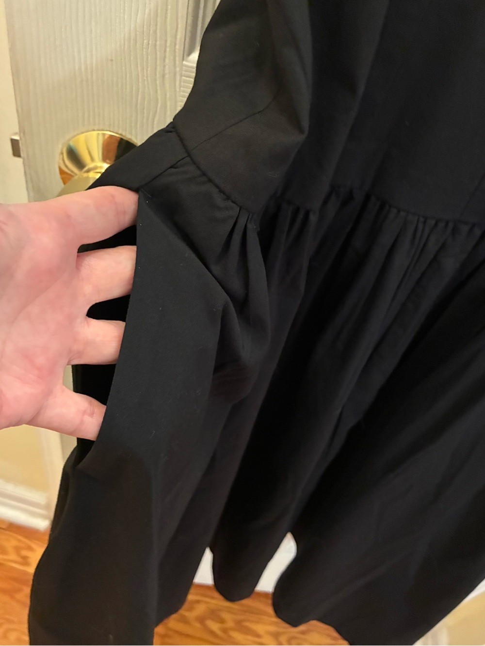Express Black Square Neck Drop Waist Fit-and-Flare Midi Dress - Picture 6 of 15